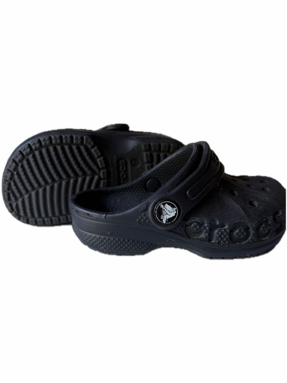 CROCS Kids Black Classic Clog with Heel Strap